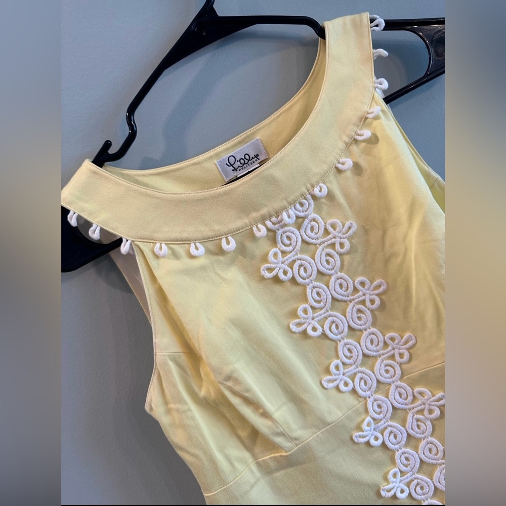 vintage 60s Lilly Pulitzer white label size 0 yellow white shift sheath dress